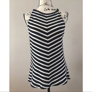 Maeve Anthropologie blue white knit halter top med